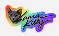 Kansas Kitty Rainbow Die-Cut Sticker